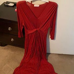 Red maxi dress 3/4 sleeves size large women’s